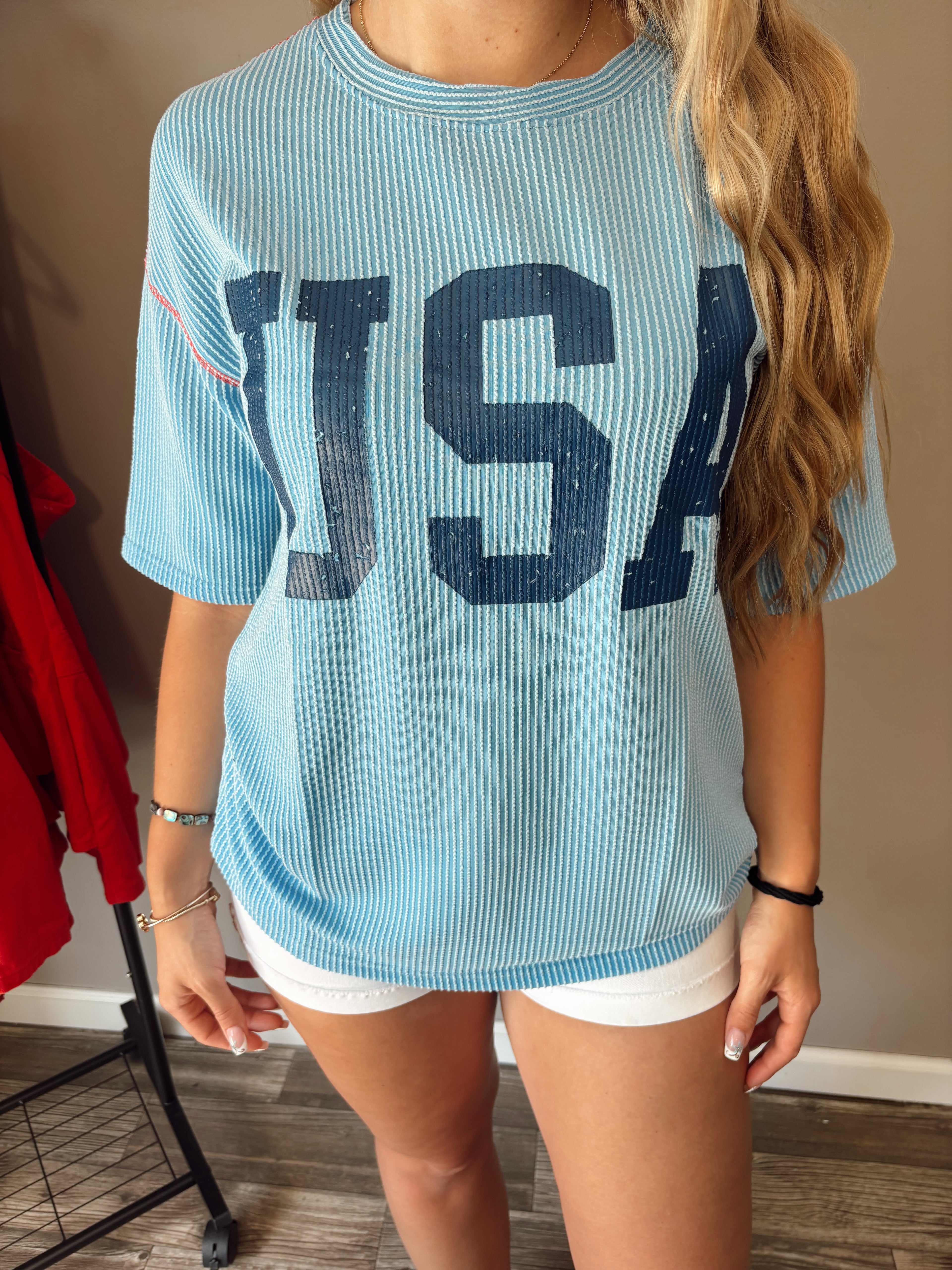 Patriot Blue Waffle Top