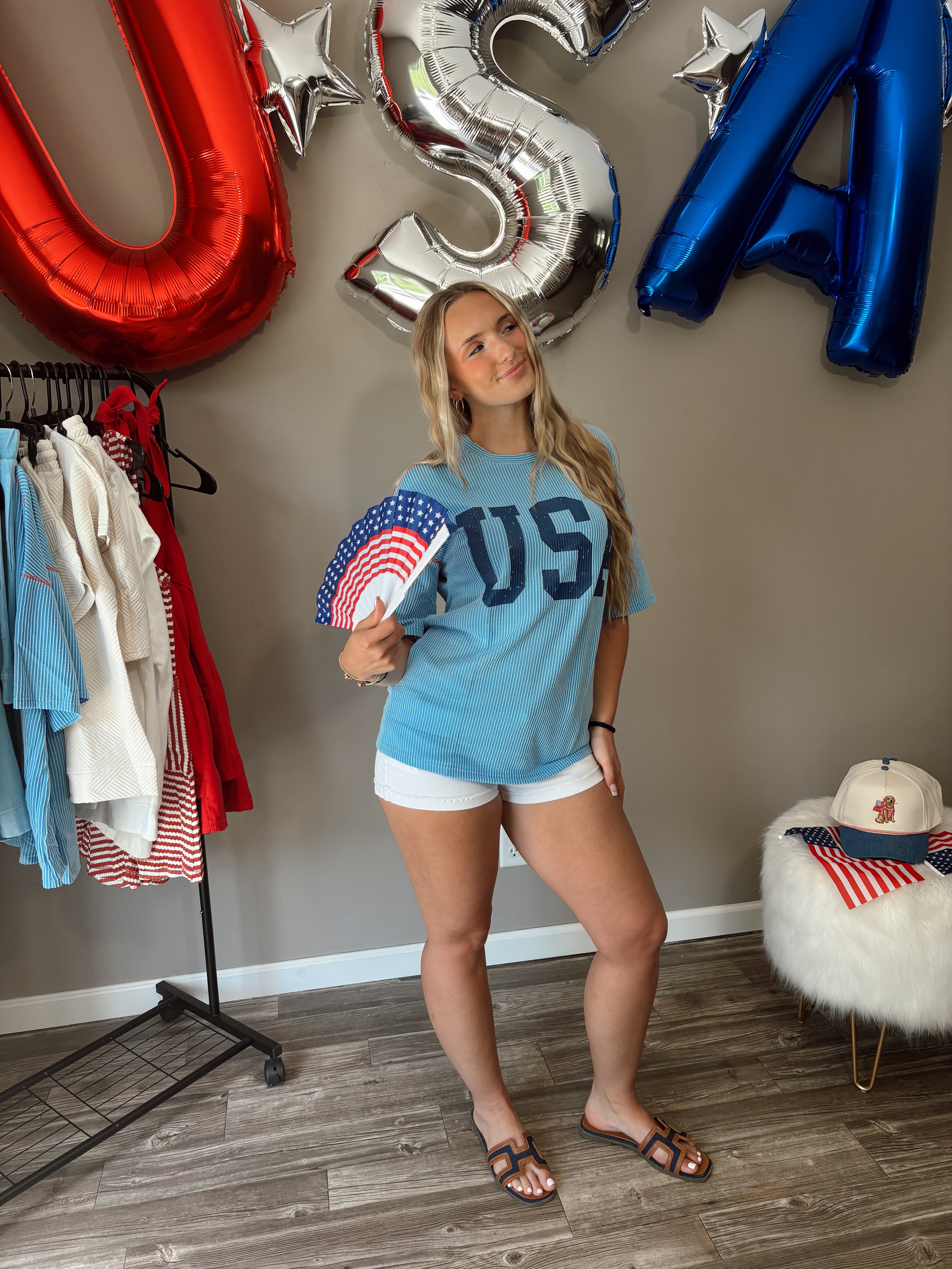 Patriot Blue Waffle Top