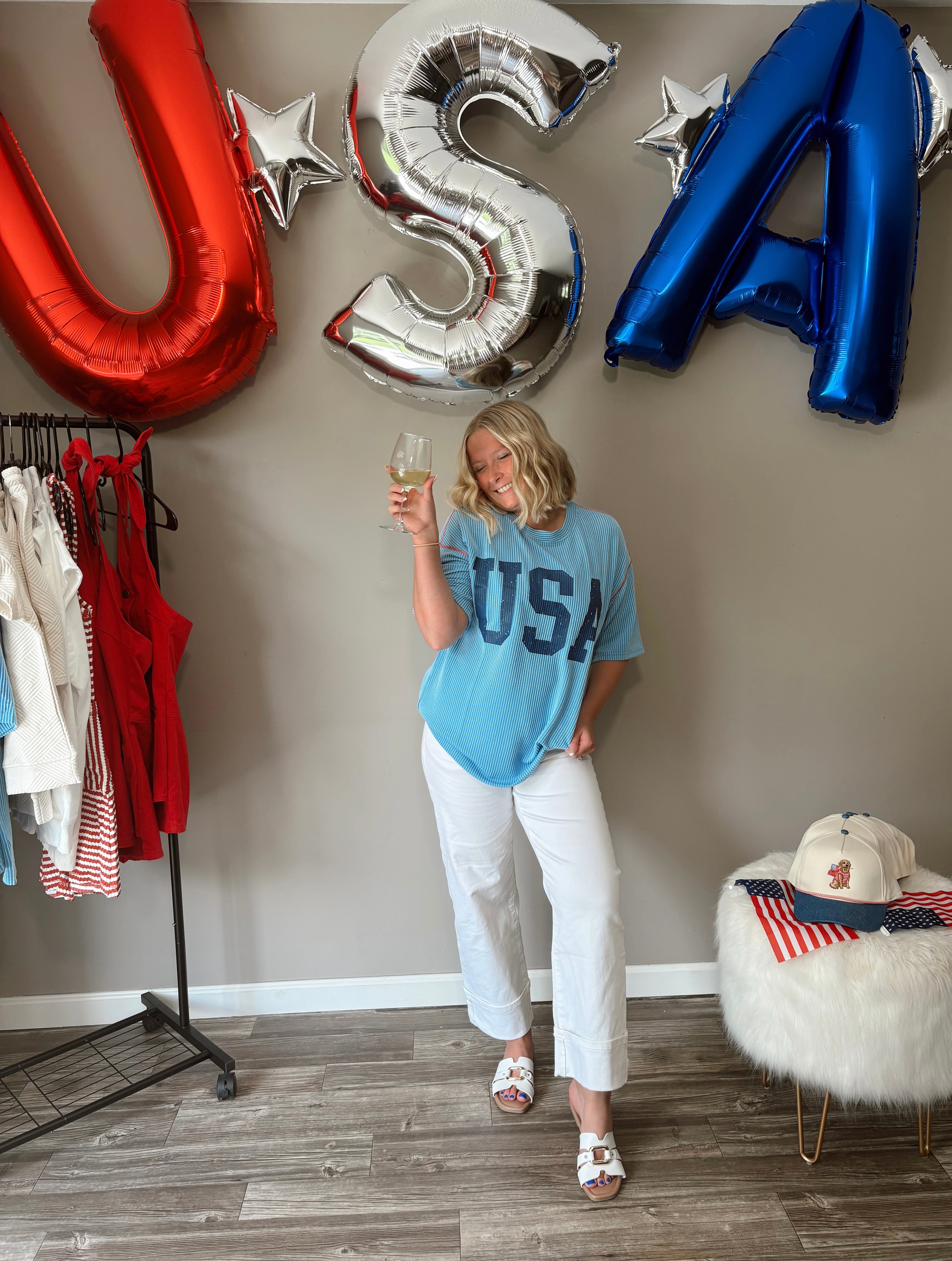 Patriot Blue Waffle Top