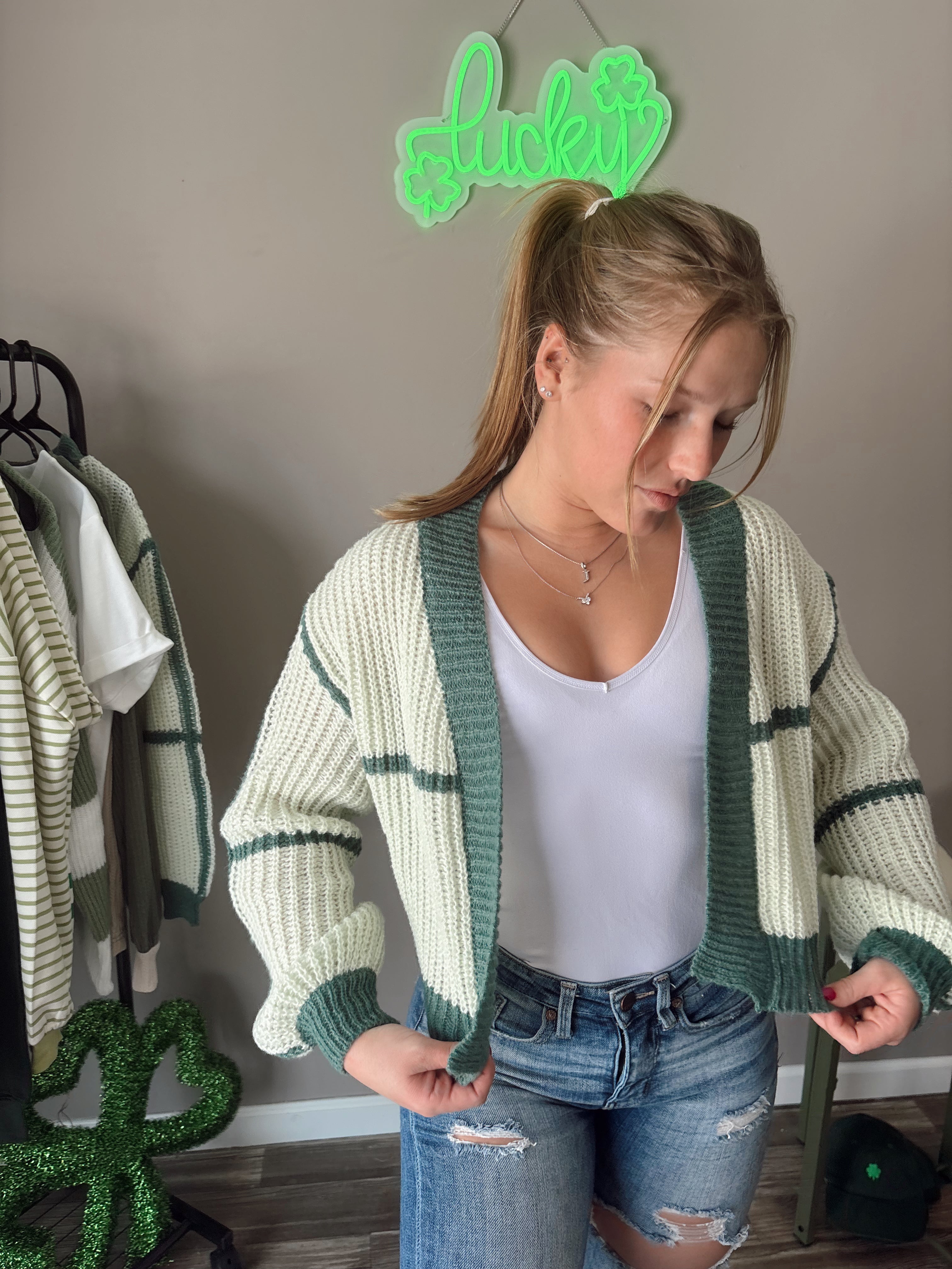 Lucky Lime Cropped Cardi