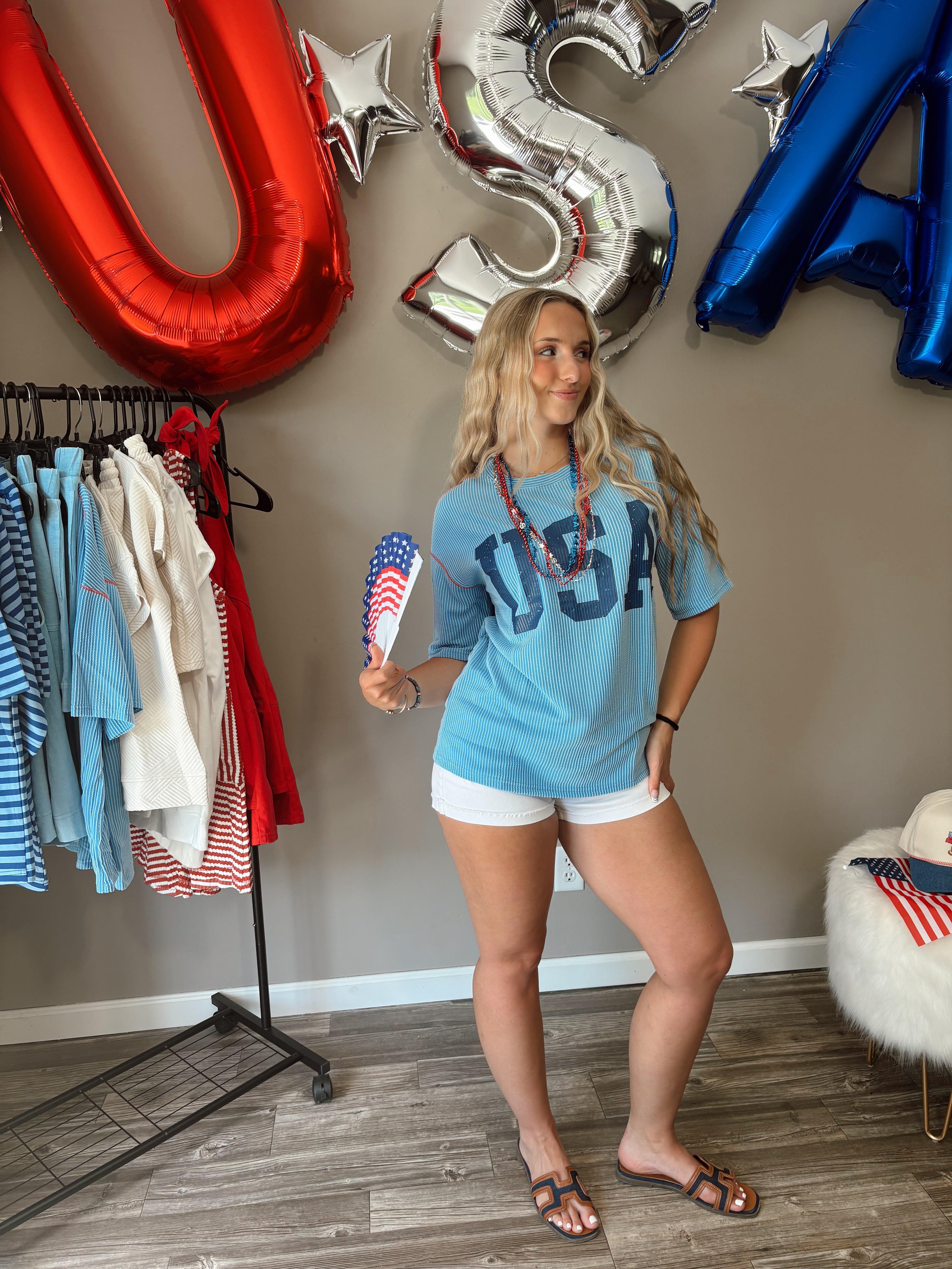 Patriot Blue Waffle Top