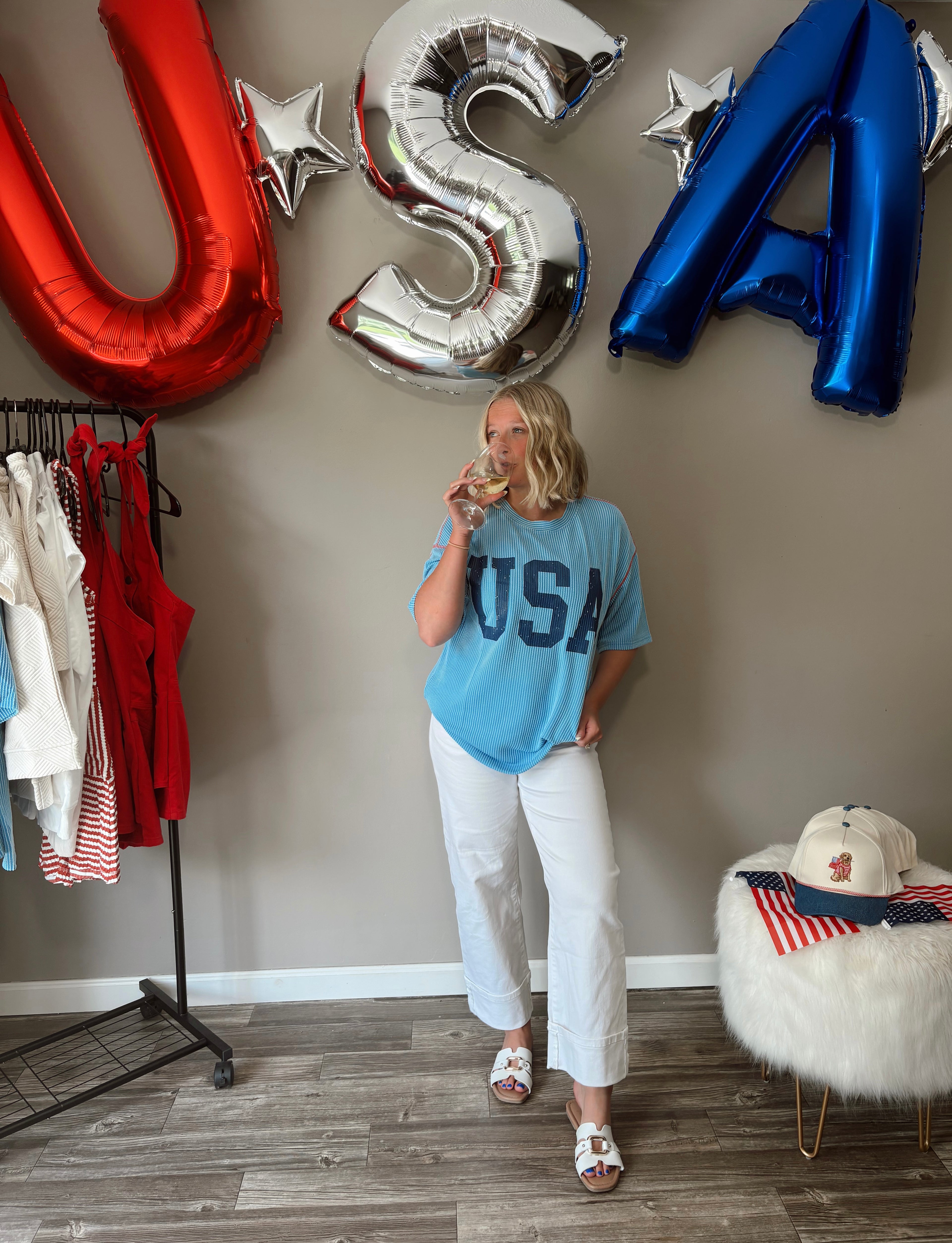 Patriot Blue Waffle Top