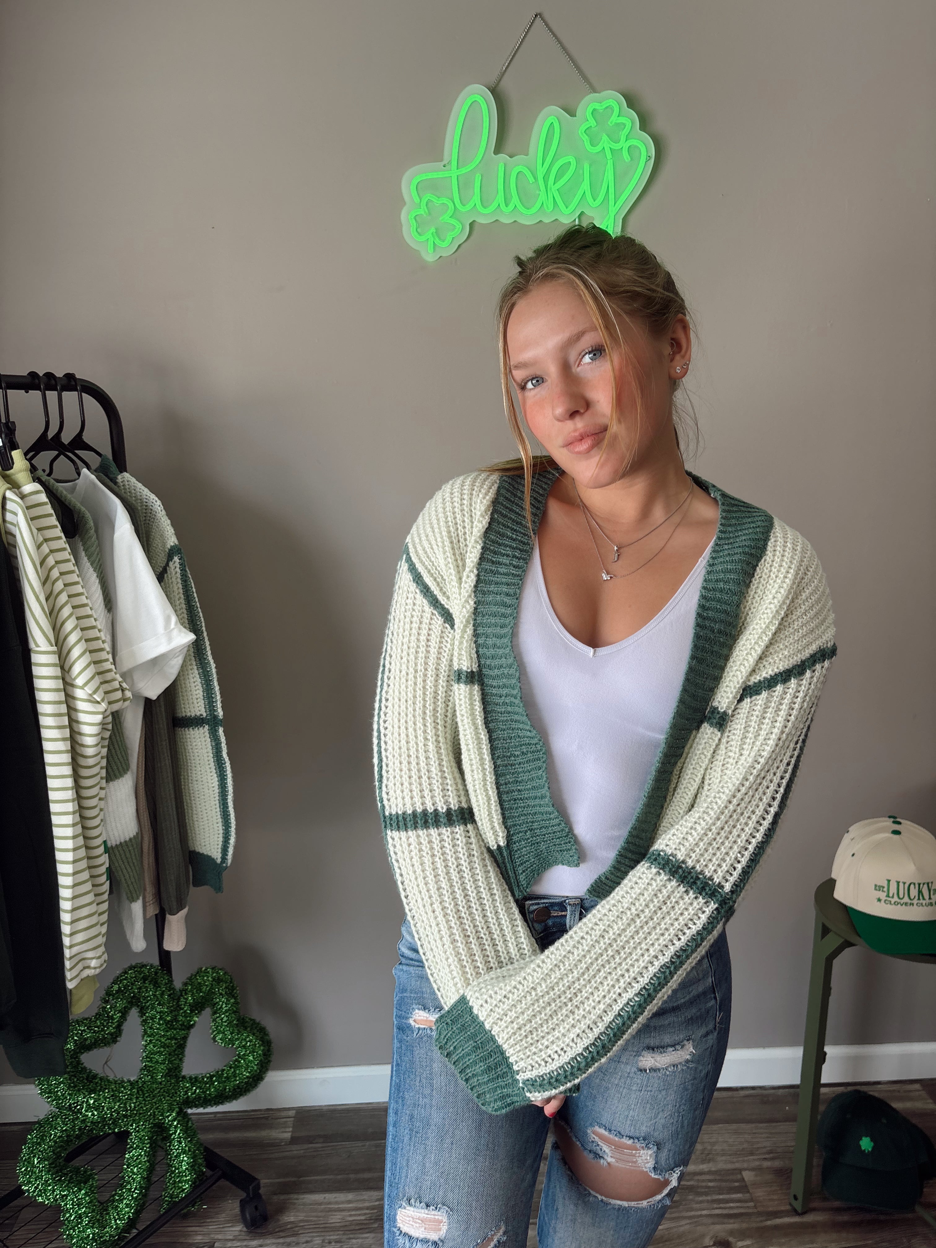 Lucky Lime Cropped Cardi