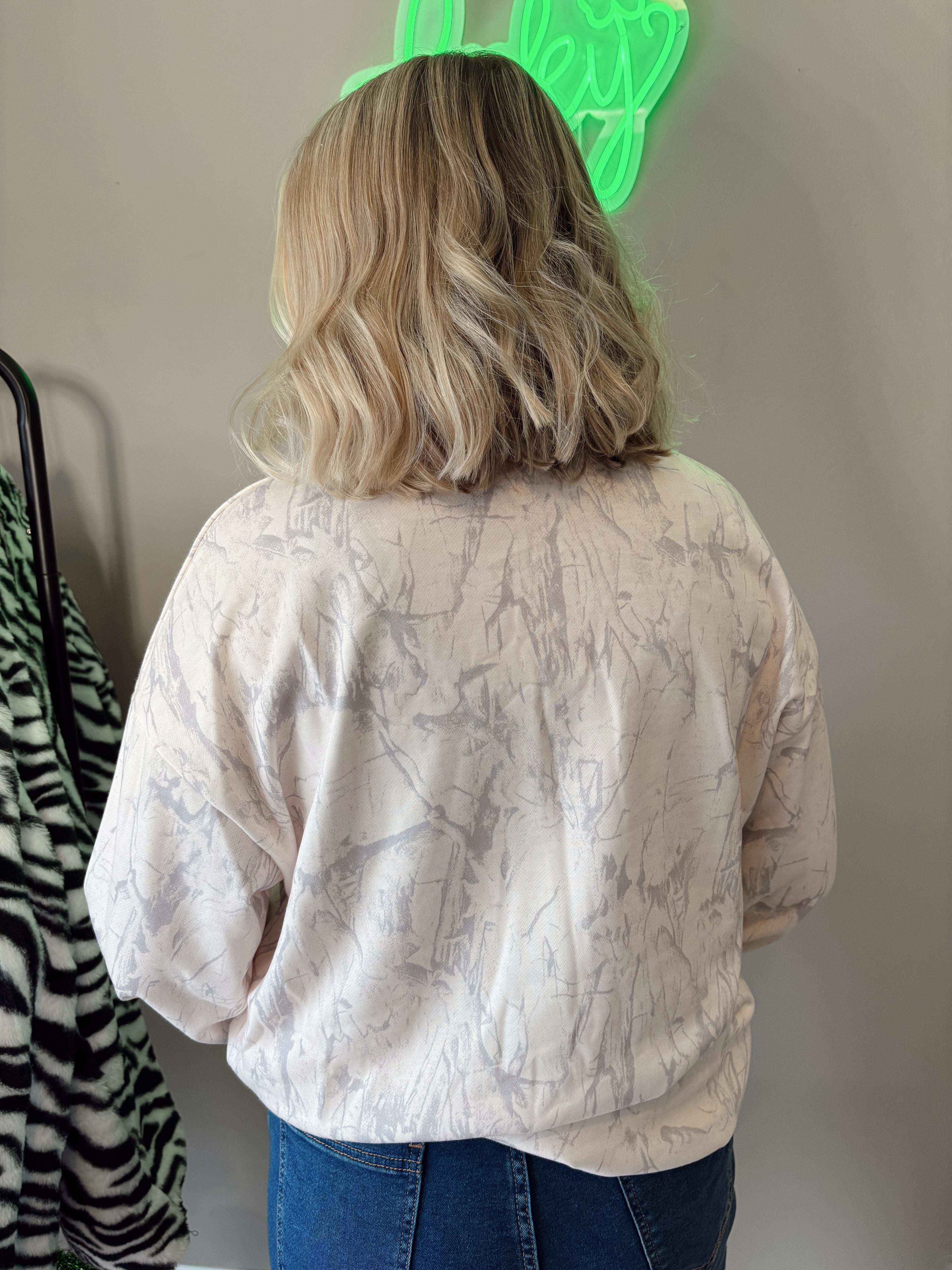 Holly Grey Camo Mock Neck